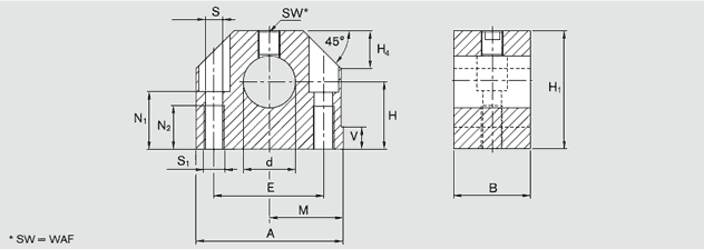 力士樂光軸支座R105701600圖紙